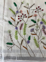 Linen blend Saree with hand embriodery MLS611
