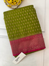 Banarasi viscose Georgette saree MKGS611- ParrotGreen to Pink