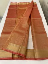 Tissue silk saree with border MS9453 Dusty PeachPink