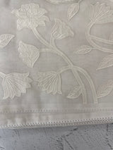 Mul chanderi cotton saree with applique work MSH655- White
