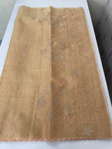 Tissue Silk applique work saree MSH120 Peach