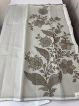 Supernet saree with applique work MCJ5433 - Grey to White