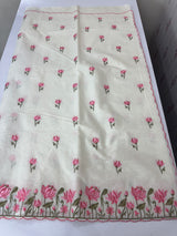 Mul chanderi embriodery saree with scalloped borders MSH176 (3)