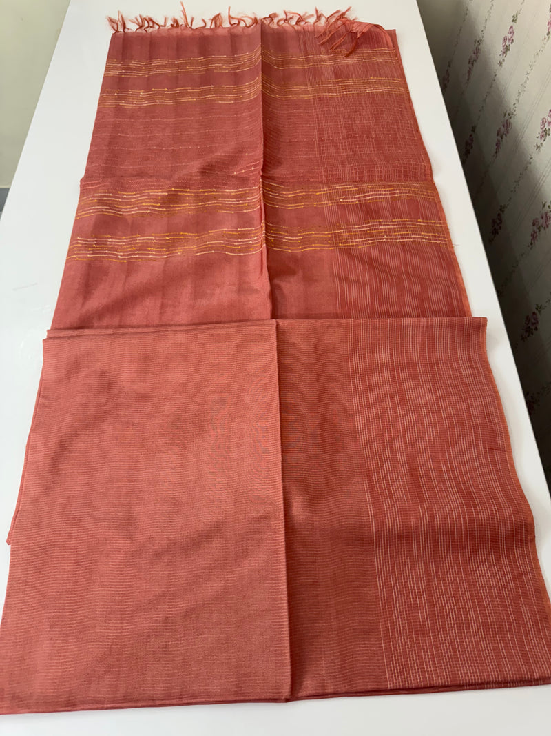 Blended tussar saree with thread work MTS5444