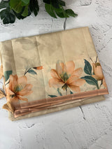 Semi printed tussar silk saree with blouse- MTS895