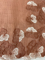 Silky kota saree with embriodery borders MS16372 Rust