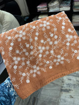 Soft kota checks saree with embroidery - MS7678 DuskyOrange