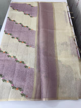 Soft Jute tissue saree with embroidery MJT671