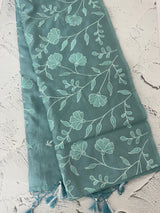 Tussar finish soft silk saree with thread embroidery MTS569