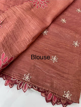 Crush Organza saree MSK5463- Deep Mauve