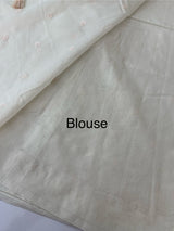 Mul chanderi saree with embriodery MSH114 - Pastel Peach flowers