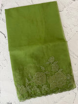 Soft organza saree with applique work - MCW543 LeafGreen