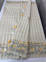Mul chanderi saree with embriodery & zari lines MSH275