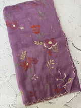 Crush Organza saree with embroidery work MBS699 Lavender