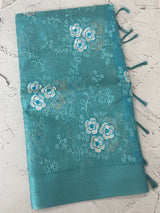 Tissue silk saree with embroidery MSH240
