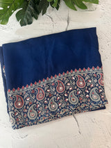 Semi modal silk saree with mirror work - MMB502 Blue