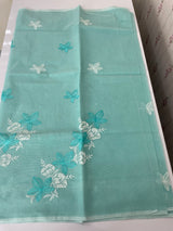 Kota checks saree with embroidery MS7699 - Blue