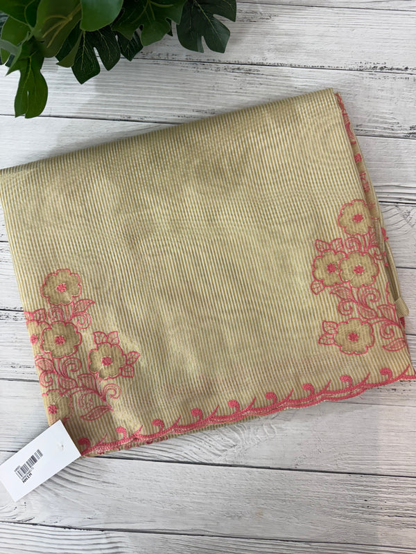 Tissue mix Soft silk saree with applique work MS8146