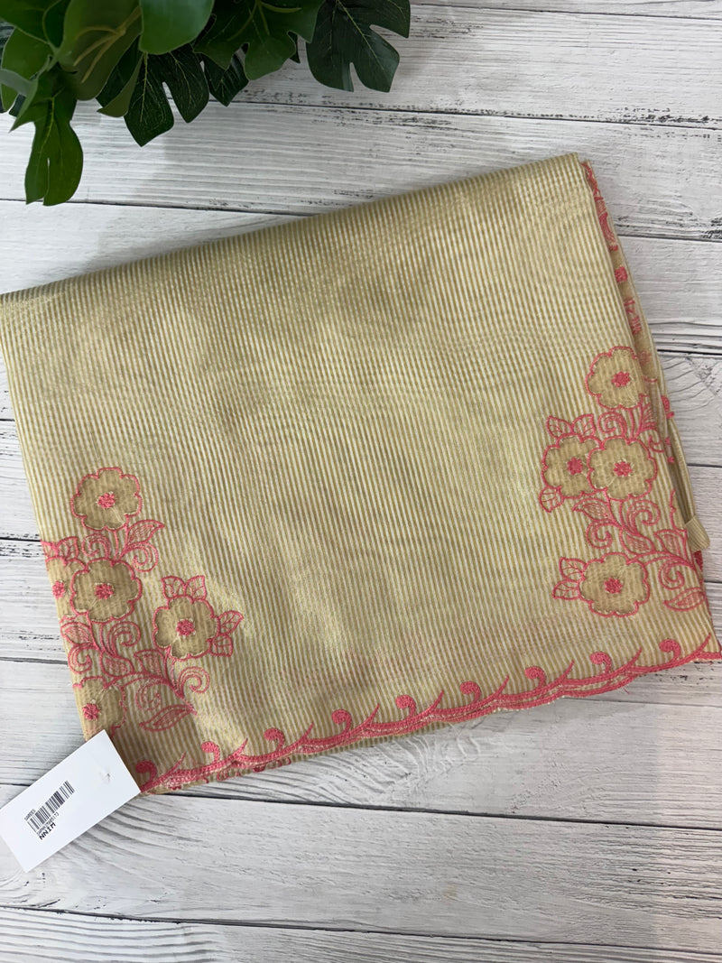 Tissue mix Soft silk saree with applique work MS8146
