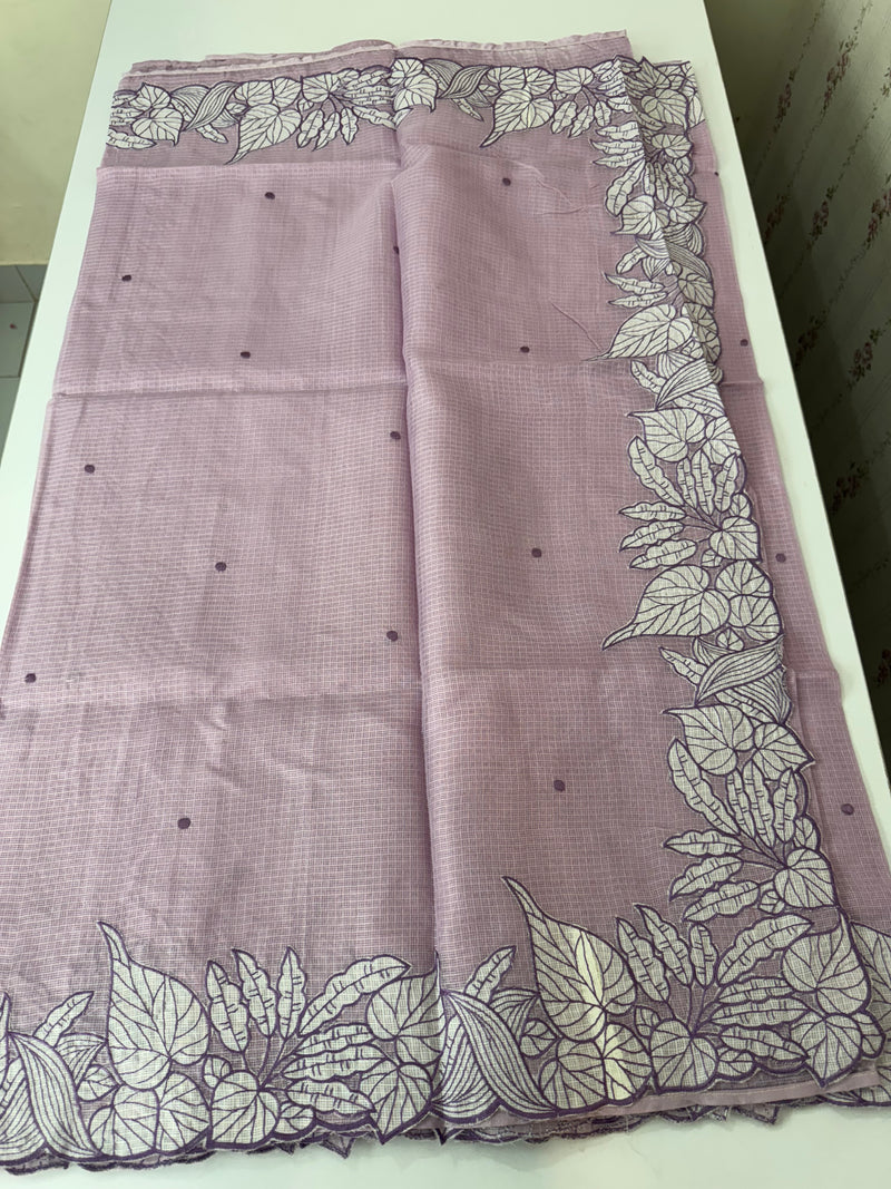 Soft kota silk saree with embriodery MS15031- Lavender