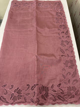 Semi silk saree with applique borders MSH231 DustyMauve
