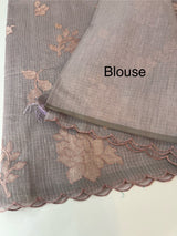 Silky kota embroidery saree  MSK890 DuskyMauve