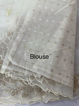 Premium Organza saree with tissue appliqué work - MMG123