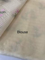 Netkota embriodery saree MS1496 Ivory