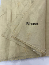 Tissue Silk applique work saree MSH120 Ivory