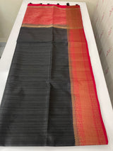 Soft silk sarees with contrast pallu & blouse MJL890Black andpink