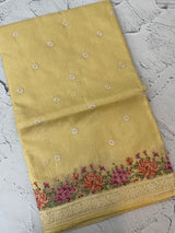 Silky kota embroidery saree MSK4333 - Yellow
