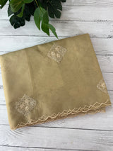 Organza saree with embroidery - MSH375 DarkBeige