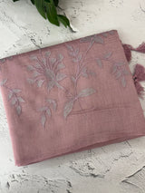 Tissue chanderi saree with applique work MSH699 - OnionPink