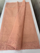 Moonga checks saree with Net Applique borders  MSH157 Peach