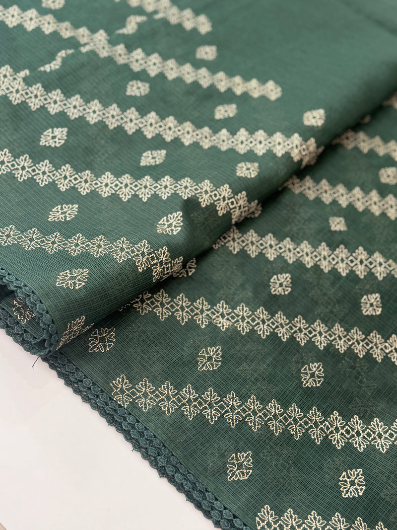 Soft kota silk saree with embriodery MS14808 DarkGreen