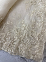 Tissue Organza saree with embroidery, pearl and cutdana work MS15207