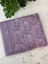 Cutwork Semi tussar saree MTSS657 lavender