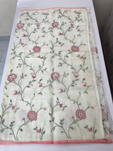 Soft Netkota saree with cross stitch embroidery MSH210