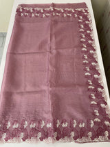 Silky kota saree with embriodery borders MS16372 OnionPink