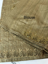 Cutwork Blended Jute - tussar saree MTS9079