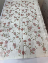 White Supernet saree with embroidery MSH153