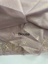 Shimmer crush Organza saree with zari and zardosi work - MS15027