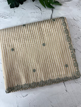 Chanderi Tissue silk saree with scalloped borders - MNM222 SageGreen