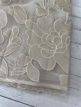 Organza saree with tissue applique work MS5081 Pastel CloudGrey