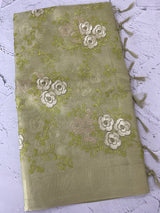 Tissue silk saree with embroidery MSH240