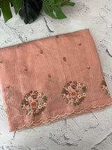 Kota checks saree with embroidery MS7645 PastelPeach