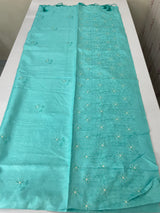 Butter silk saree with embroidery MTS569