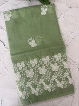 Soft kota checks saree with embroidery - MS7676 DustyGreen