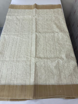 Blended tussar saree with embriodery - MS7399 Cream