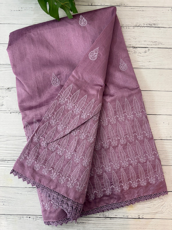 Art silk saree with embroidery SVTS26 DuskyLavender